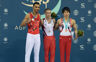 Bakıda idman gimnastikası üzrə Dünya Kubokunda ikinci finalçıların mükafatlandırma mərasimi keçirilib. Azərbaycan, 21 fevral, 2016